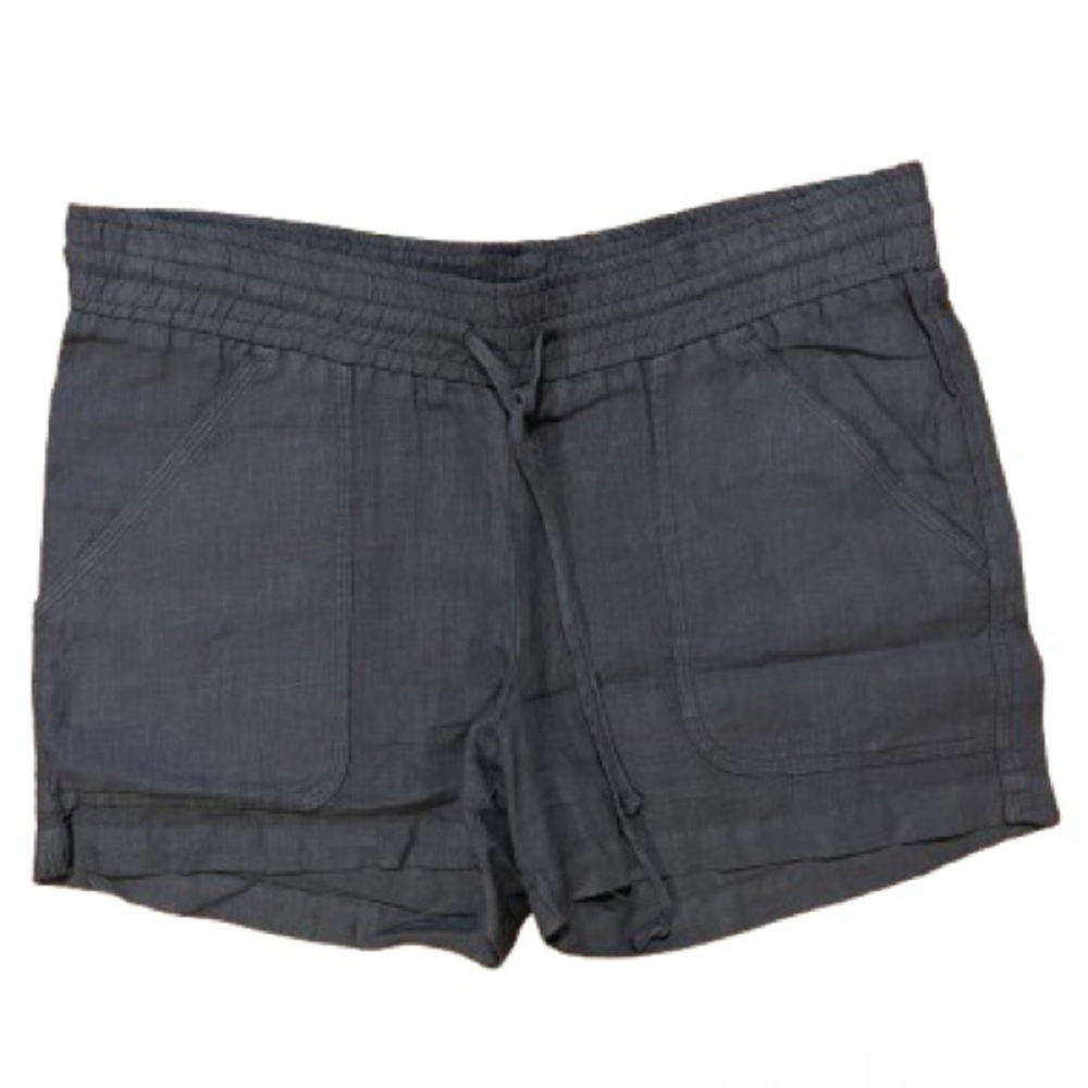 Allen Allen - Linen Cargo Hot Mama Shorts - Dark Grey - Size Small